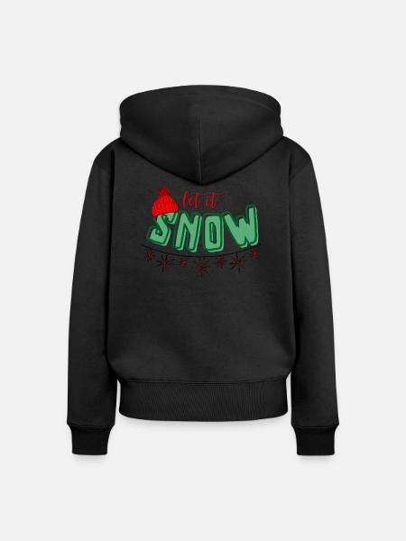 Let it snow bunt - Frauen Premium Bio Zip Hoodie - Schwarz