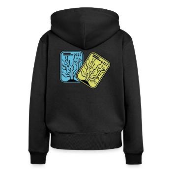 Micro Chip - Women's Premium Organic Zip Hoodie - black - Back - Julia (174cm)
