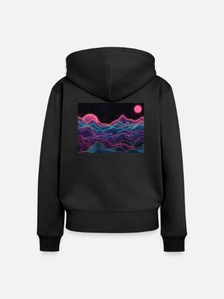 Neon - Frauen Premium Bio Zip Hoodie - Schwarz