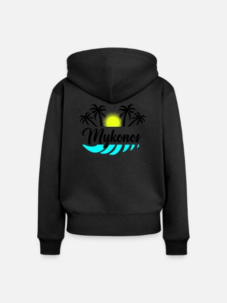 mykonos - Frauen Premium Bio Zip Hoodie - Schwarz