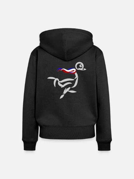 strauss grau - Frauen Premium Bio Zip Hoodie - Schwarz