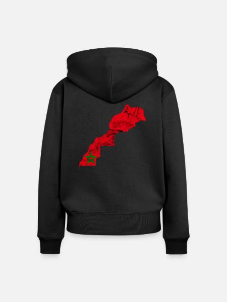 MAROKKO - Frauen Premium Bio Zip Hoodie - Schwarz