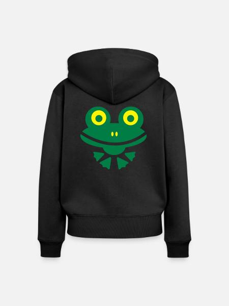 Frog 2 - Frauen Premium Bio Zip Hoodie - Schwarz