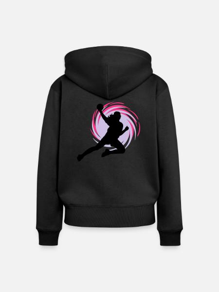 Wirbel Handballerin - Frauen Premium Bio Zip Hoodie - Schwarz