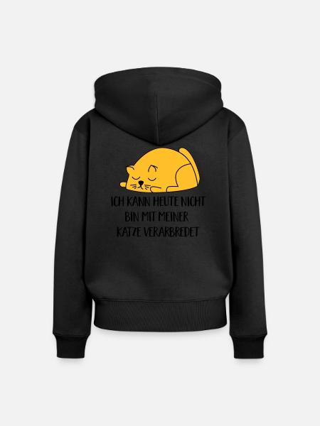 2541614 129996421 Katze - Frauen Premium Bio Zip Hoodie - Schwarz