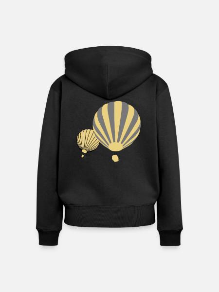 Ballons - Frauen Premium Bio Zip Hoodie - Schwarz