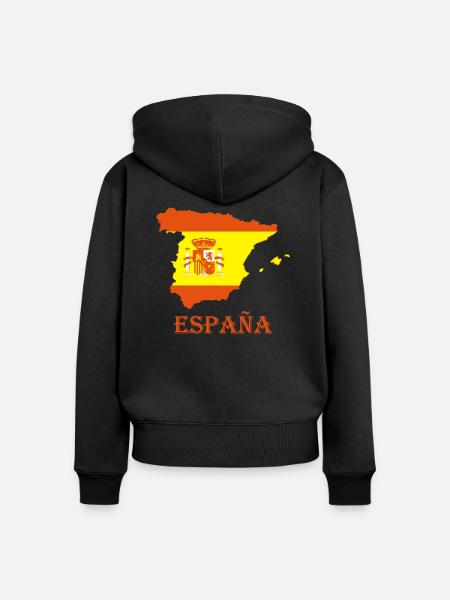 España - Frauen Premium Bio Zip Hoodie - Schwarz