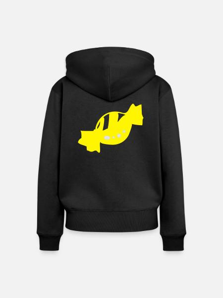 Gelbe Candy - Frauen Premium Bio Zip Hoodie - Schwarz