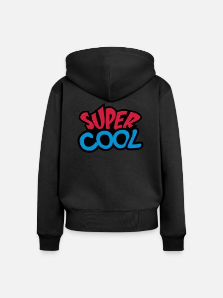 Super Cool - Frauen Premium Bio Zip Hoodie - Schwarz