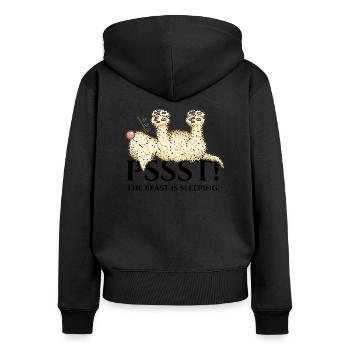 Pssst1 3 - Sweat à capuche zippé Premium bio Femme - noir - Dos - Julia (174cm)