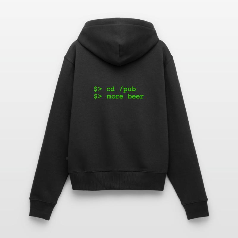 cd pub - more beer - Linux Shell Frauen Premium Bio Zip Hoodie