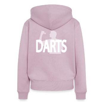 Fléchettes - Sweat à capuche zippé Premium bio Femme - rose poudré - Dos - Julia (174cm)