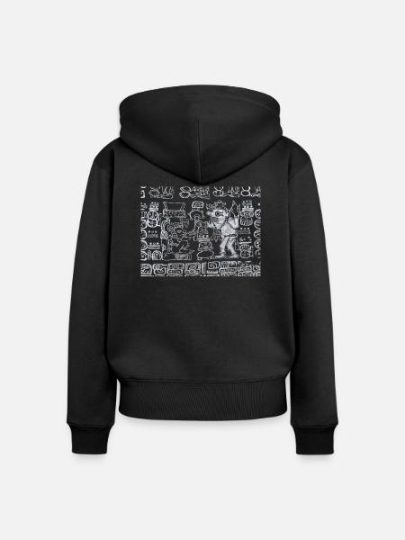 Aztekisches Grafikdesign - Frauen Premium Bio Zip Hoodie - Schwarz