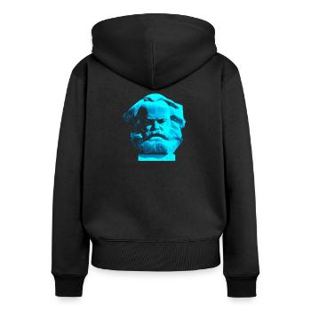 Karl Marx Monument, Chemnitz Nischel. blue - Women's Premium Organic Zip Hoodie - black - Back - Julia (174cm)