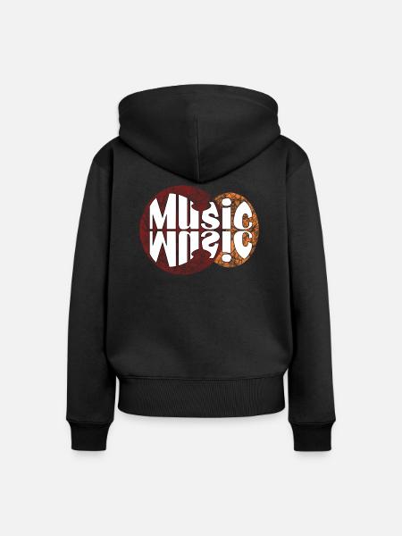music - Frauen Premium Bio Zip Hoodie - Schwarz