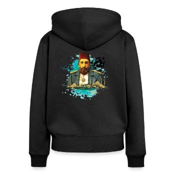 ab2ülh ab2ülh ab2ülh ab2 - Sweat à capuche zippé Premium bio Femme - noir - Dos - Julia (174cm)