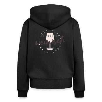 Lustiger Weißwein Rotwein Roséwein Wein Spruch - Frauen Premium Bio Zip Hoodie - Schwarz - Hinten - Julia (174cm)