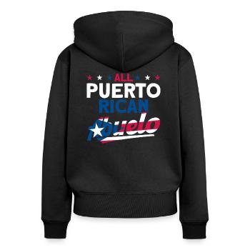 All Puerto Rican Abuelo Puerto Rico - Women's Premium Organic Zip Hoodie - black - Back - Julia (174cm)