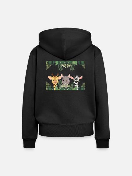 Wildtiere - Frauen Premium Bio Zip Hoodie - Schwarz
