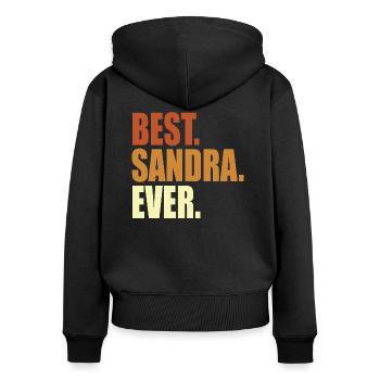 Sandra Best Sandra Ever Quote - Women's Premium Organic Zip Hoodie - black - Back - Julia (174cm)