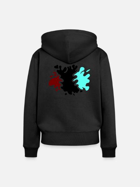 Farbklecks - Frauen Premium Bio Zip Hoodie - Schwarz