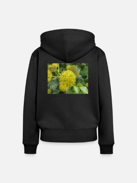 Persischer Efeu (Kolchischer Efeu) - Frauen Premium Bio Zip Hoodie - Schwarz