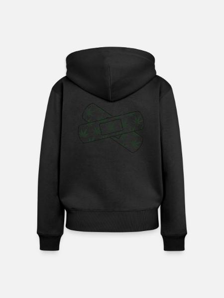 Hanf - Frauen Premium Bio Zip Hoodie - Schwarz