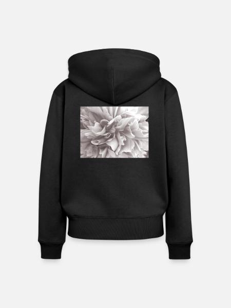 Flower - Frauen Premium Bio Zip Hoodie - Schwarz