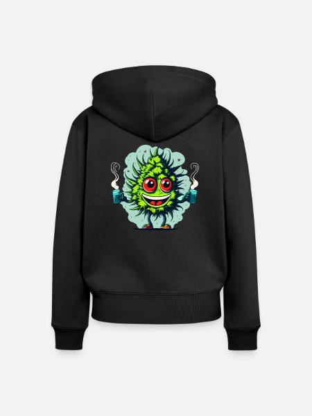 420 - Good Morning - Frauen Premium Bio Zip Hoodie - Schwarz