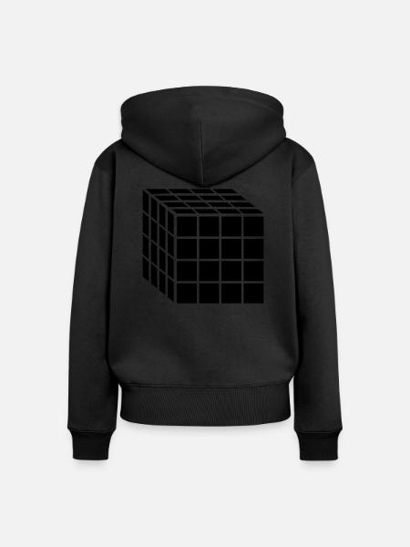 4x4 Block Würfel - Frauen Premium Bio Zip Hoodie - Schwarz