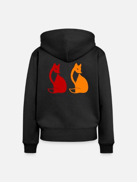 fox 2 - Frauen Premium Bio Zip Hoodie - Schwarz