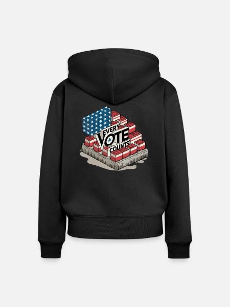 Jede Stimme zählt - Frauen Premium Bio Zip Hoodie - Schwarz