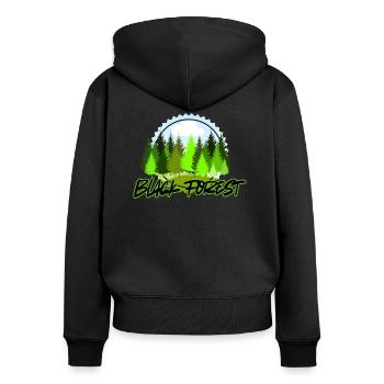 Black Forest Green - Frauen Premium Bio Zip Hoodie - Schwarz - Hinten - Julia (174cm)