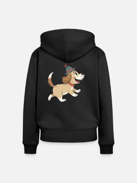 Cute dog - Frauen Premium Bio Zip Hoodie - Schwarz