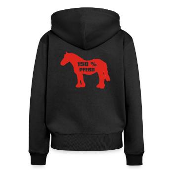 Cold Blood - 150 per cent horse - Women's Premium Organic Zip Hoodie - black - Back - Julia (174cm)