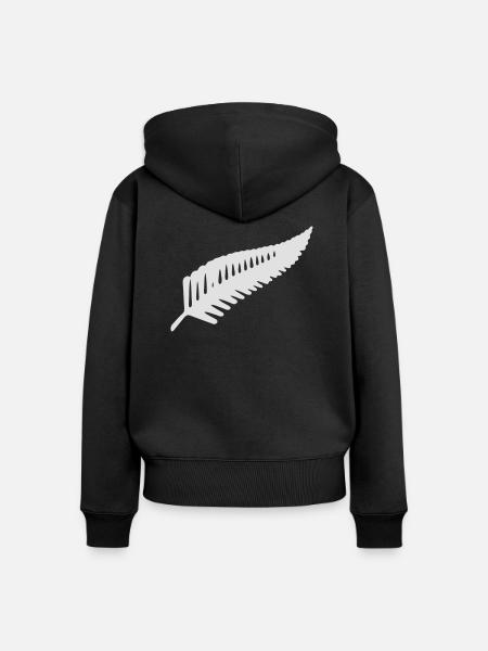 Ein Farn - Frauen Premium Bio Zip Hoodie - Schwarz