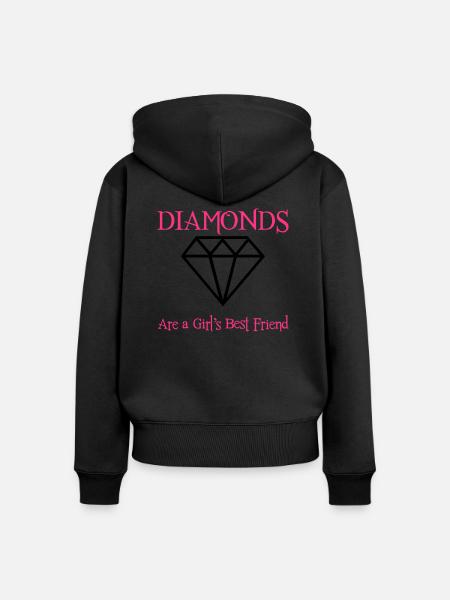 Diamonds! - Frauen Premium Bio Zip Hoodie - Schwarz