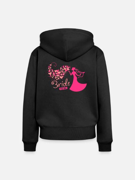 Herzwolken Bride to be - Frauen Premium Bio Zip Hoodie - Schwarz
