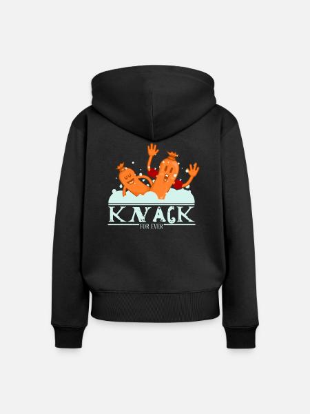 knack_time - Frauen Premium Bio Zip Hoodie - Schwarz