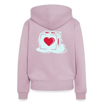 With Heart - Frauen Premium Bio Zip Hoodie - Altrosa - Hinten - Julia (174cm)