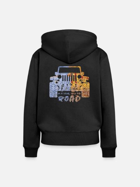 Jeep - Frauen Premium Bio Zip Hoodie - Schwarz