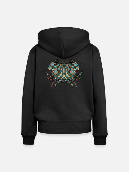 Krabbe - Frauen Premium Bio Zip Hoodie - Schwarz