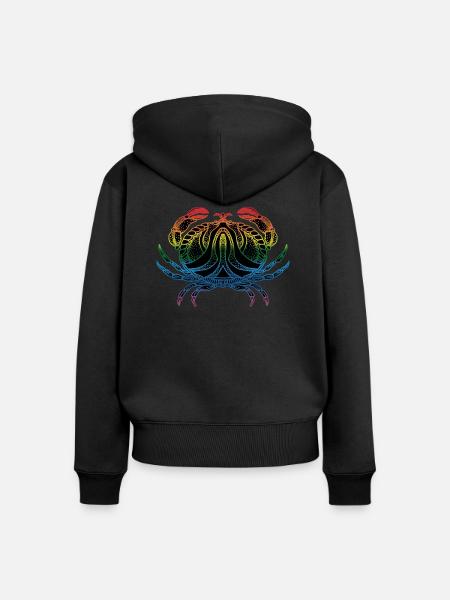 Krabbe - Frauen Premium Bio Zip Hoodie - Schwarz