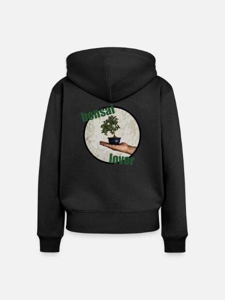 Bonsai-Liebhaber - Frauen Premium Bio Zip Hoodie - Schwarz