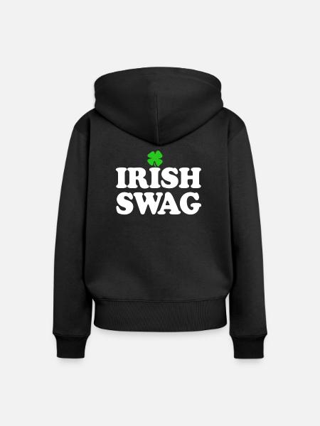 Irischer Swag - Frauen Premium Bio Zip Hoodie - Schwarz