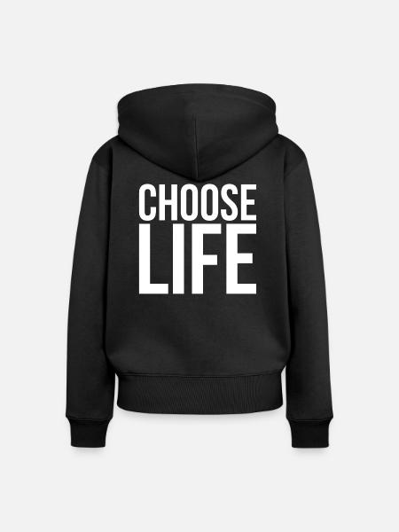 Wähle das Leben - Frauen Premium Bio Zip Hoodie - Schwarz