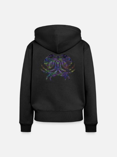 Krebs - Frauen Premium Bio Zip Hoodie - Schwarz