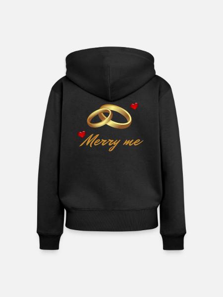Merry me - Frauen Premium Bio Zip Hoodie - Schwarz