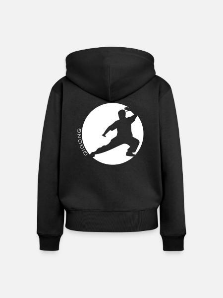 Qigong bewegung kreis - Frauen Premium Bio Zip Hoodie - Schwarz