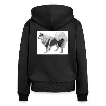 Autocollant de Laponie finlandaise - Sweat à capuche zippé Premium bio Femme - noir - Dos - Julia (174cm)